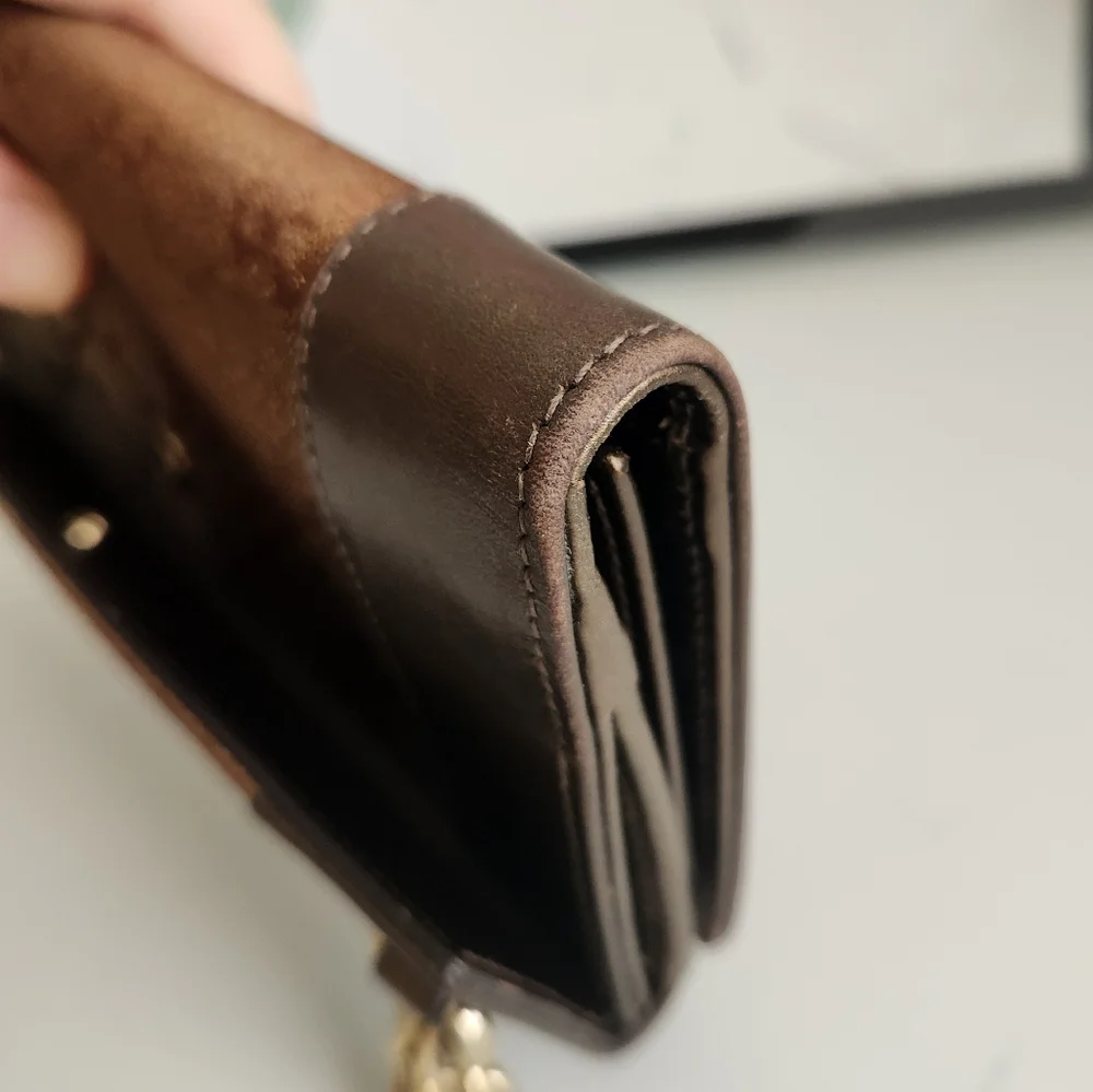 GUCCI Brown Monogram Ombre Effect Canvas and Leather Wallet - Picture 12 of 16